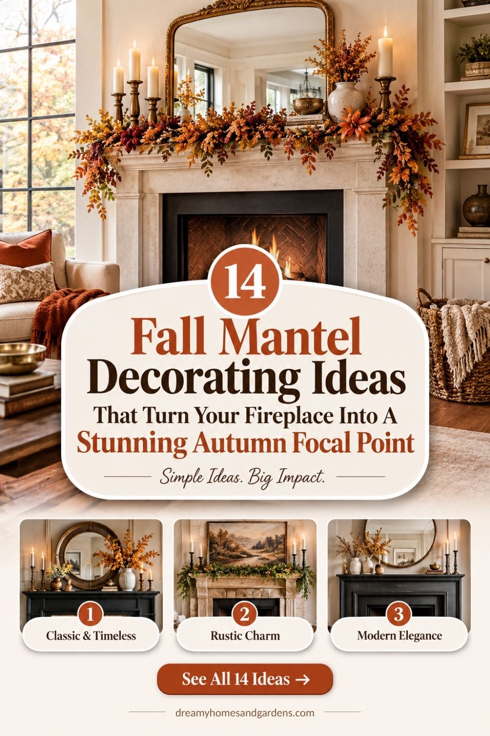 14 Fall Mantel Decorating Ideas That Turn Your Fireplace Into A Stunning Autumn Focal Point