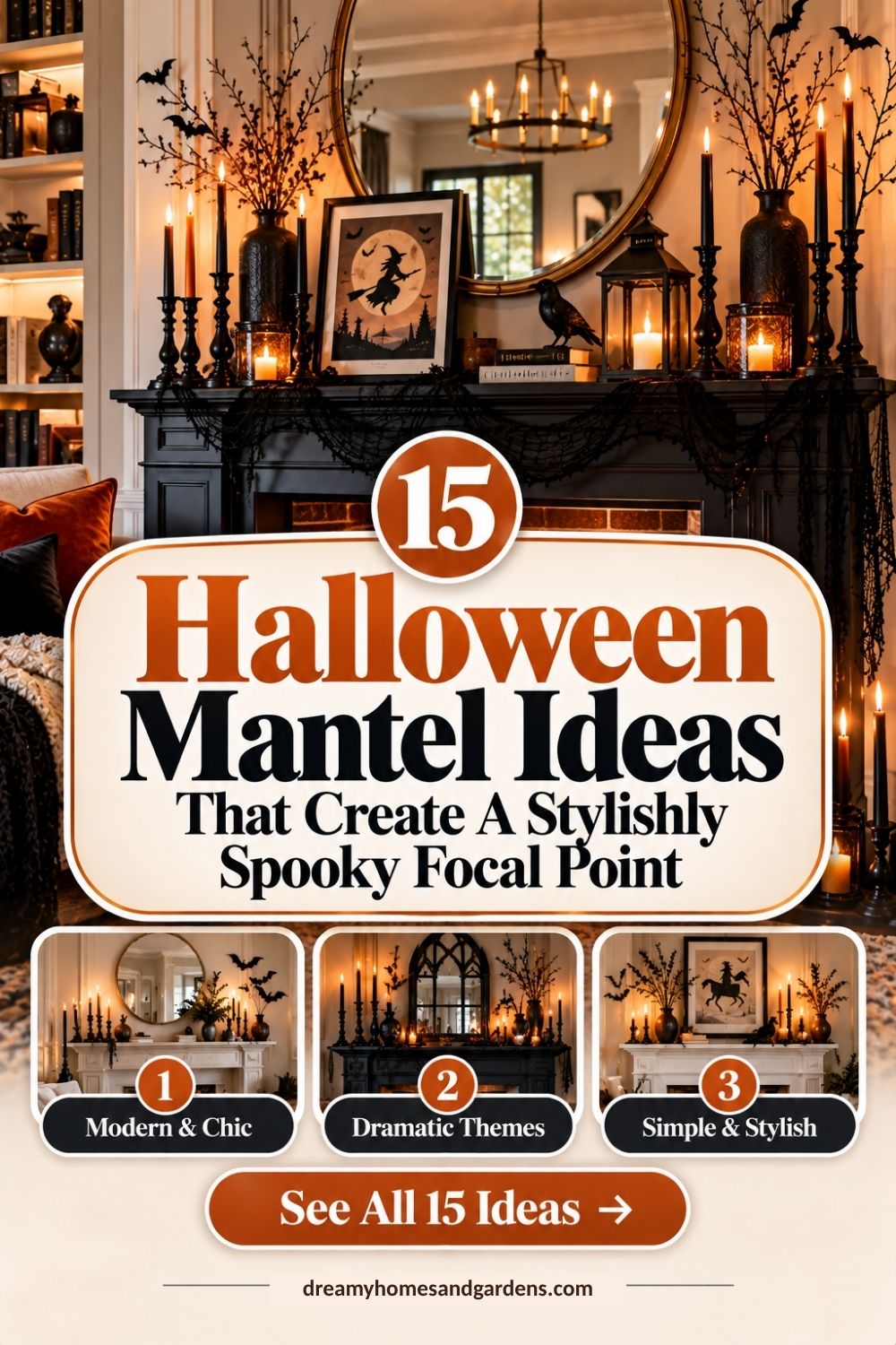 15 Halloween Mantel Ideas That Create A Stylishly Spooky Focal Point